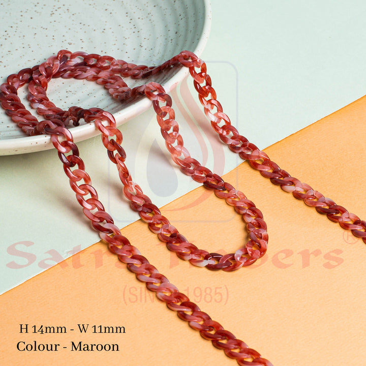Acrylic Link Chains H-14mm-W-11mm | 1mtr | AC16