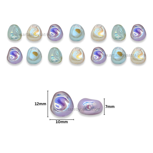 Exclusive Glossy Uncut Beads | Size : 12mm | Qty : 6pcs | UC32