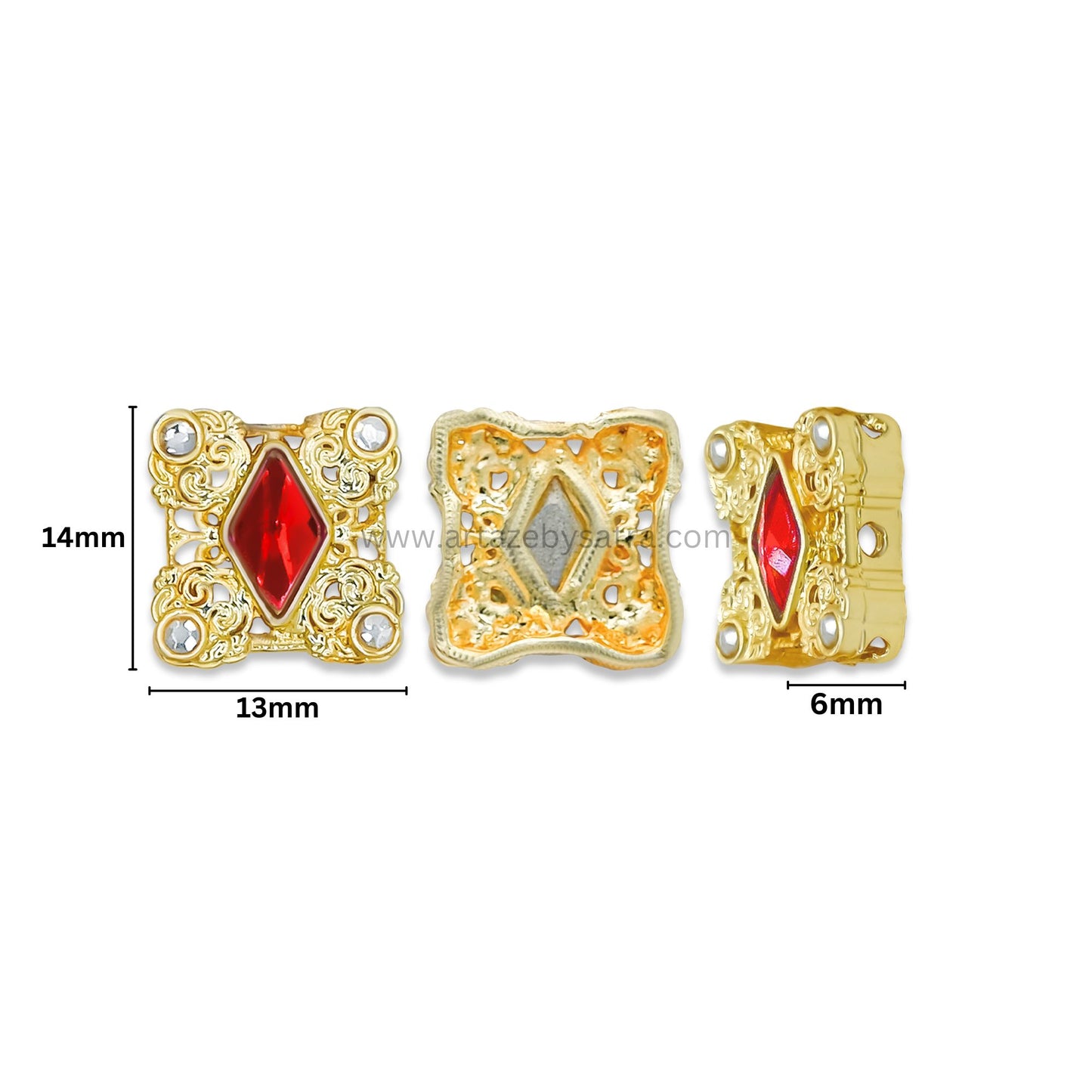 Meenakari Kundan Beads | Size : 14mm | Qty : 12pcs | MK36