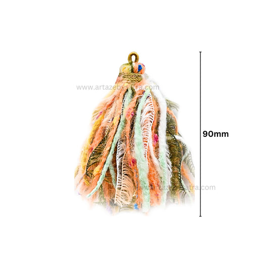 Boho Yarn Tassels | Length : 90mm | Qty : 2pcs | T14