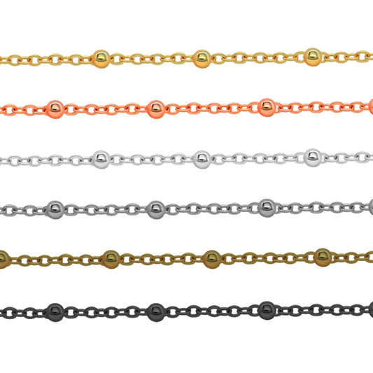 Iron Chain with Jump Ring and Lobster | Size : 20inch Ball Size : 3mm | Qty : 2pcs | RC10