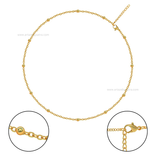 Iron Chain with Jump Ring and Lobster | Size : 20inch Ball Size : 3mm | Qty : 2pcs | RC10