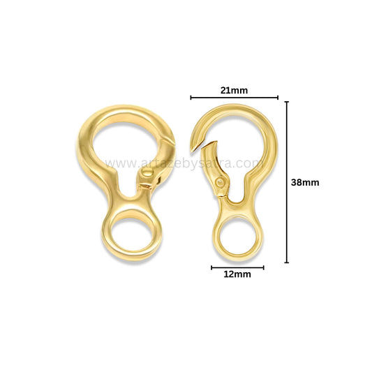 Alloy Lock Clasps | Size : 38mm | Qty : 6pcs | BF120