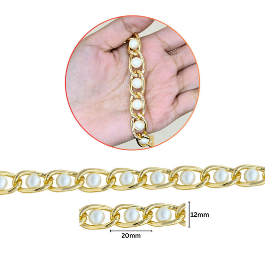 Aluminium Chain | Size : W-12mm H-20mm | Qty : 1mtr | JT-9-35-8