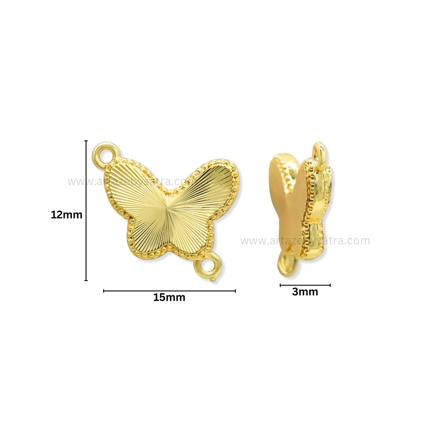 Brass Butterfly Charm Connector | High Quality | Qty : 6pcs
