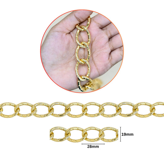 Aluminium Chain | Size : W-19mm H-28mm | Qty : 1mtr | JT-13-37-2