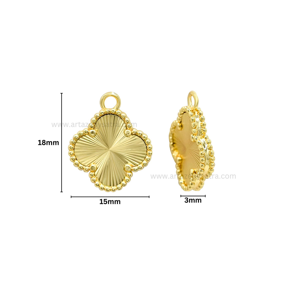Brass Lucky Clover Charms | High Quality | Size : 18mm | Qty : 2pcs