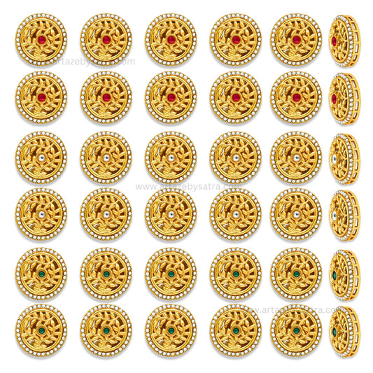 Meenakari Kundan Beads | Size : 19mm | Qty : 12pcs | MK21