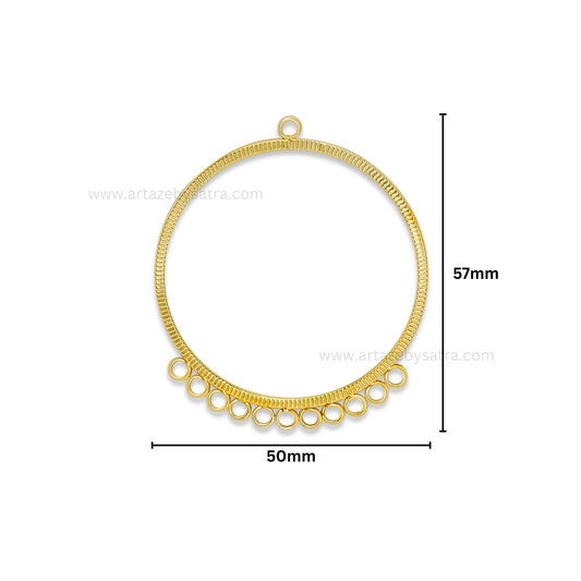 Earring Hoop 11 Naka 1 Loop | Size : 57mm | Qty : 6pcs | EF40