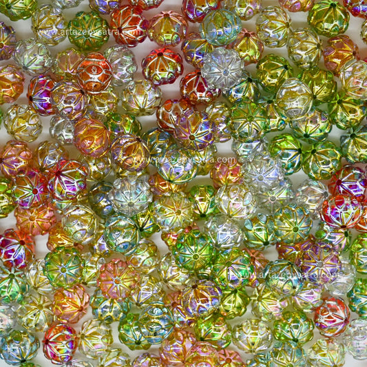 Assorted Round Spacer Plastic Beads (2 Hole) | Size : 15mm | Qty : 6pcs | PB188