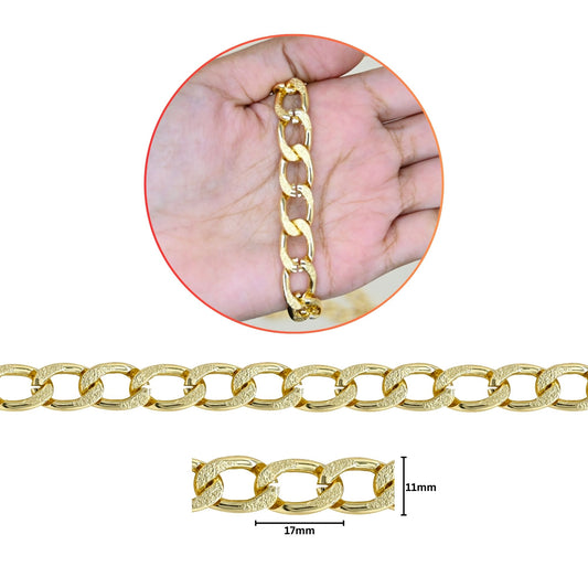 Aluminium Chain | Size : W-11mm H-17mm | Qty : 1mtr | JT-13-35-14