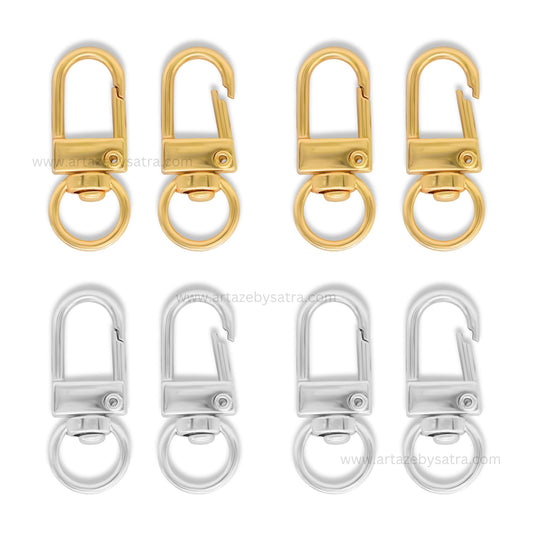 Swivel D-Ring Alloy Lobster Clasps | Size : 33mm | Qty : 10pcs | BF127