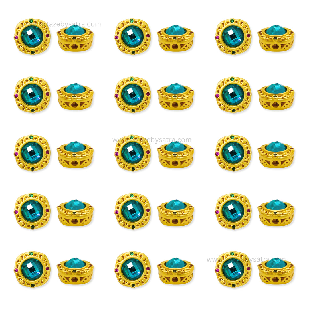 Brass Stone Beads | High Quality | Size : 10mm | Qty : 4pcs