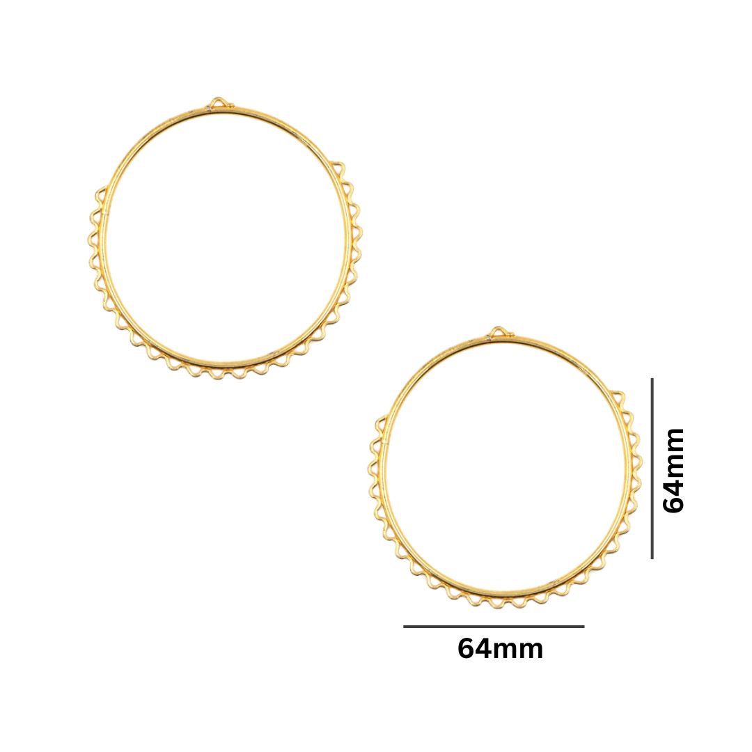 Earring Base 25 Naka Bali | Size : 64mm | 10pcs | EF63