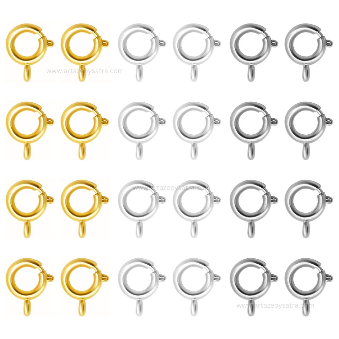 Open Spring Ring Round Clasps Qty 25pcs BF34 – Satra Fashion