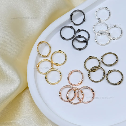 Textured Round Connector Rings for Jewelry Making | Qty : 100pcs