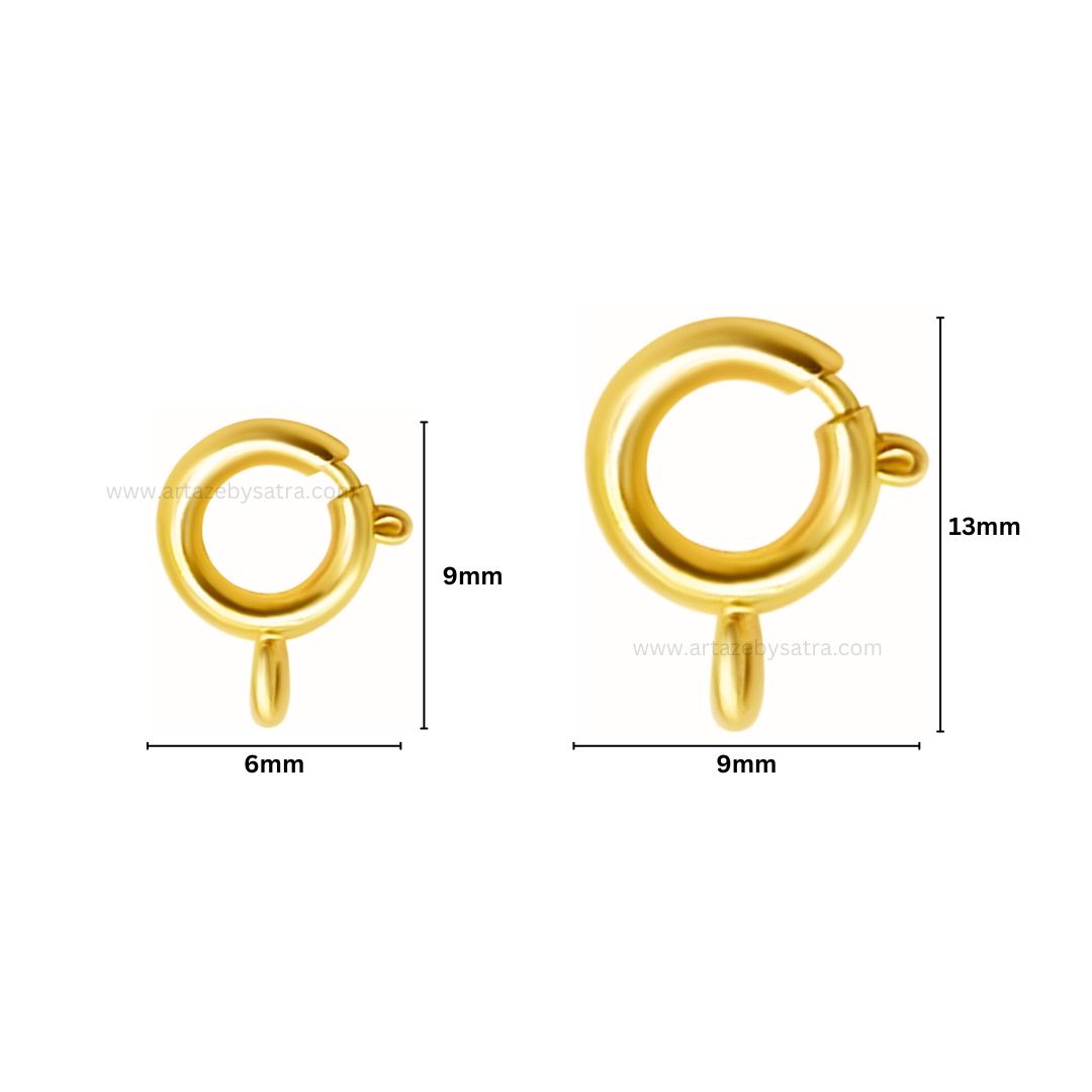 Brass Open Spring Ring Round Clasps | Qty : 25pcs | BF34