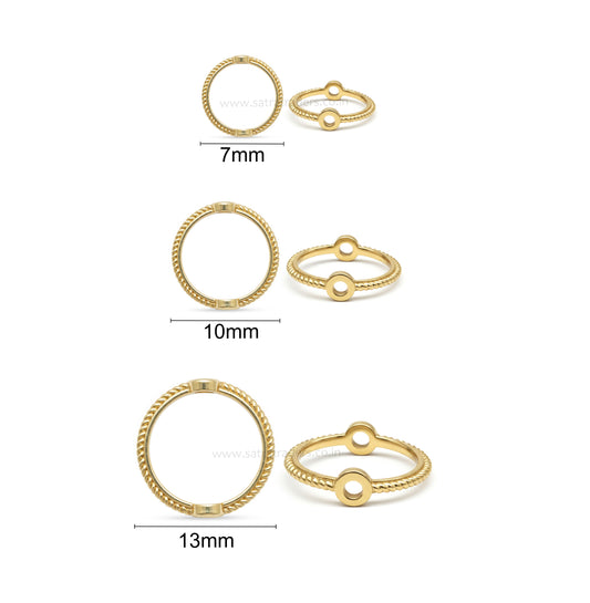 Textured Round Connector Rings for Jewelry Making | Qty : 100pcs
