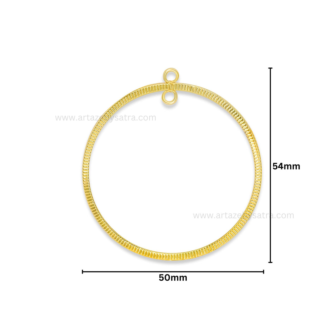 Earring Hoop Plain 2 Loop | Size : 54mm | Qty : 6pcs | EF83