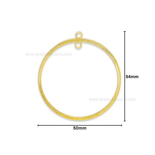 Earring Hoop Plain 2 Loop | Size : 54mm | Qty : 6pcs | EF27