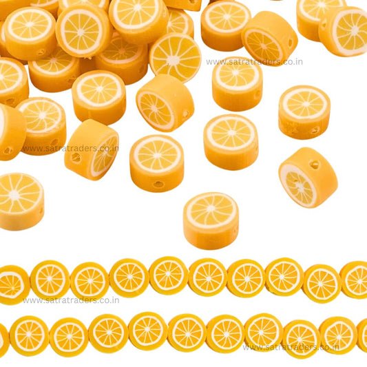 Orange Polymer Clay Fimo Beads | Size: 6mm-2mm | FB12