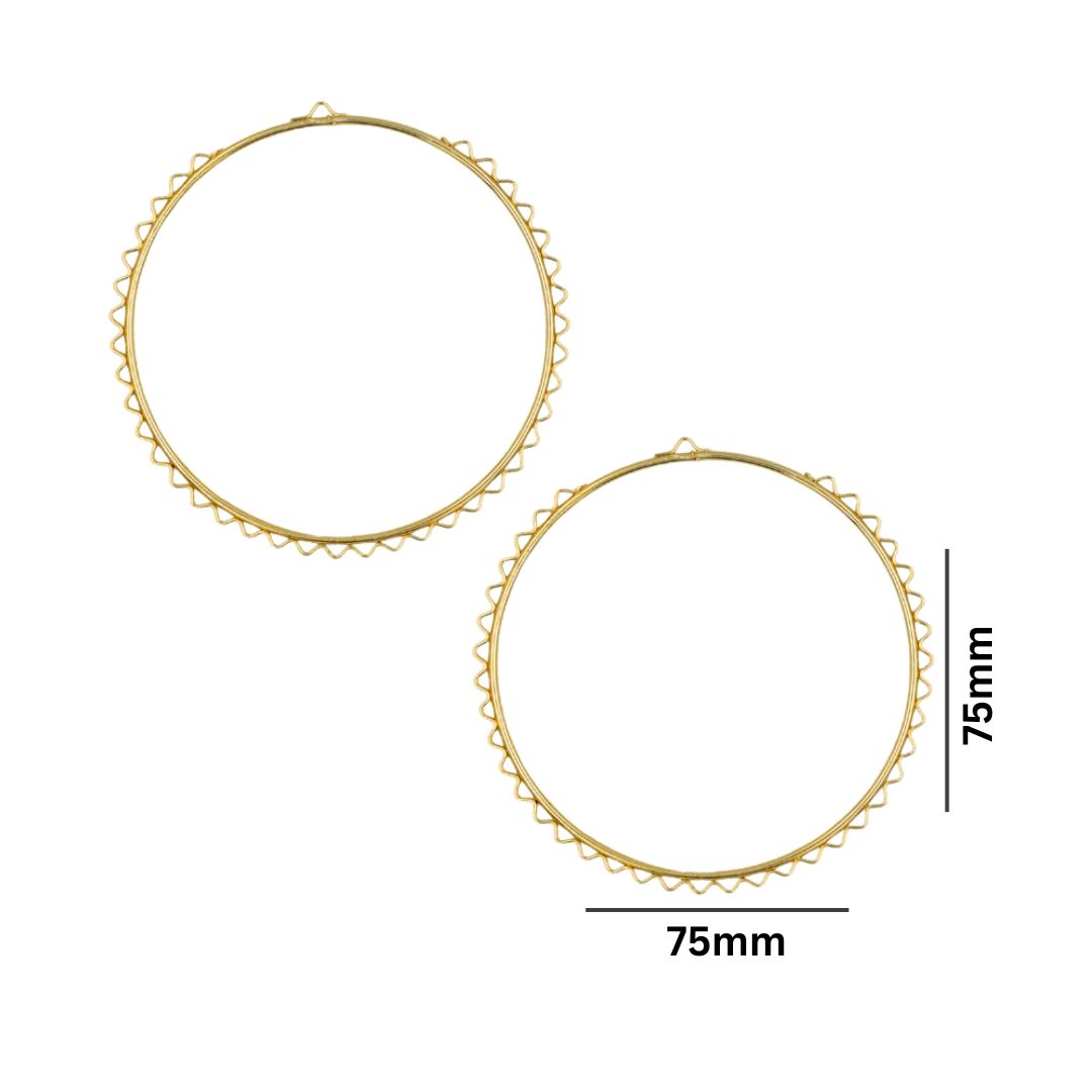 Earring Base 38 Naka Bali | Size : 75mm | 10pcs | EF51