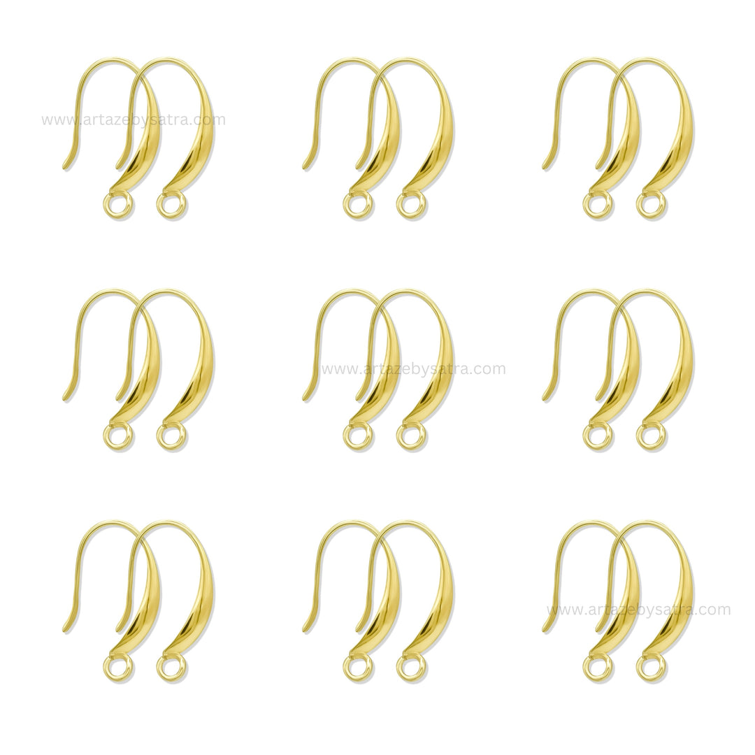 Brass French Earring Hooks with Open Loop | High Quality | Size : 18mm | Qty : 2pcs | EF76