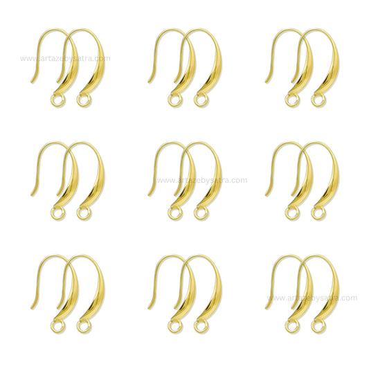 Brass French Earring Hooks with Open Loop | High Quality | Size : 18mm | Qty : 2pcs | EF76