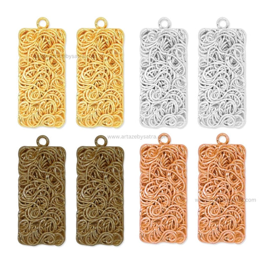 1 Naka Rectangle Wire Jewellery Design | Size : 28mm | 10pcs | WR18