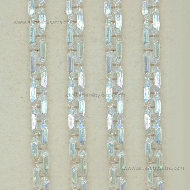 Transparent White Link Chain | Size : 21mm | Qty : 1mtr | AC29