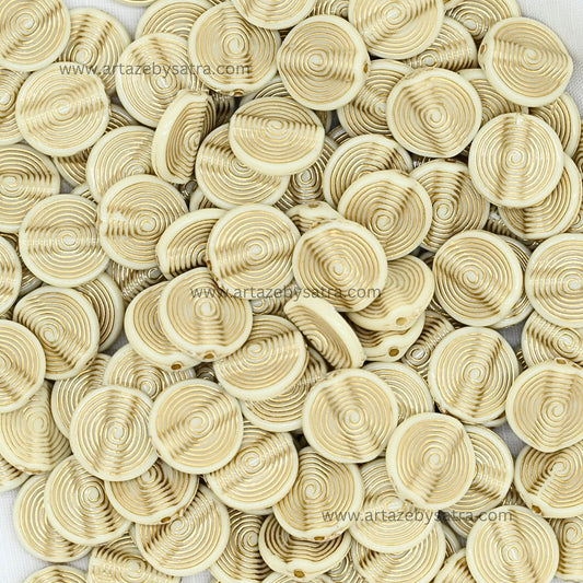 Flat Coin Disc Spiral Beads | Size : 16mm | PB139