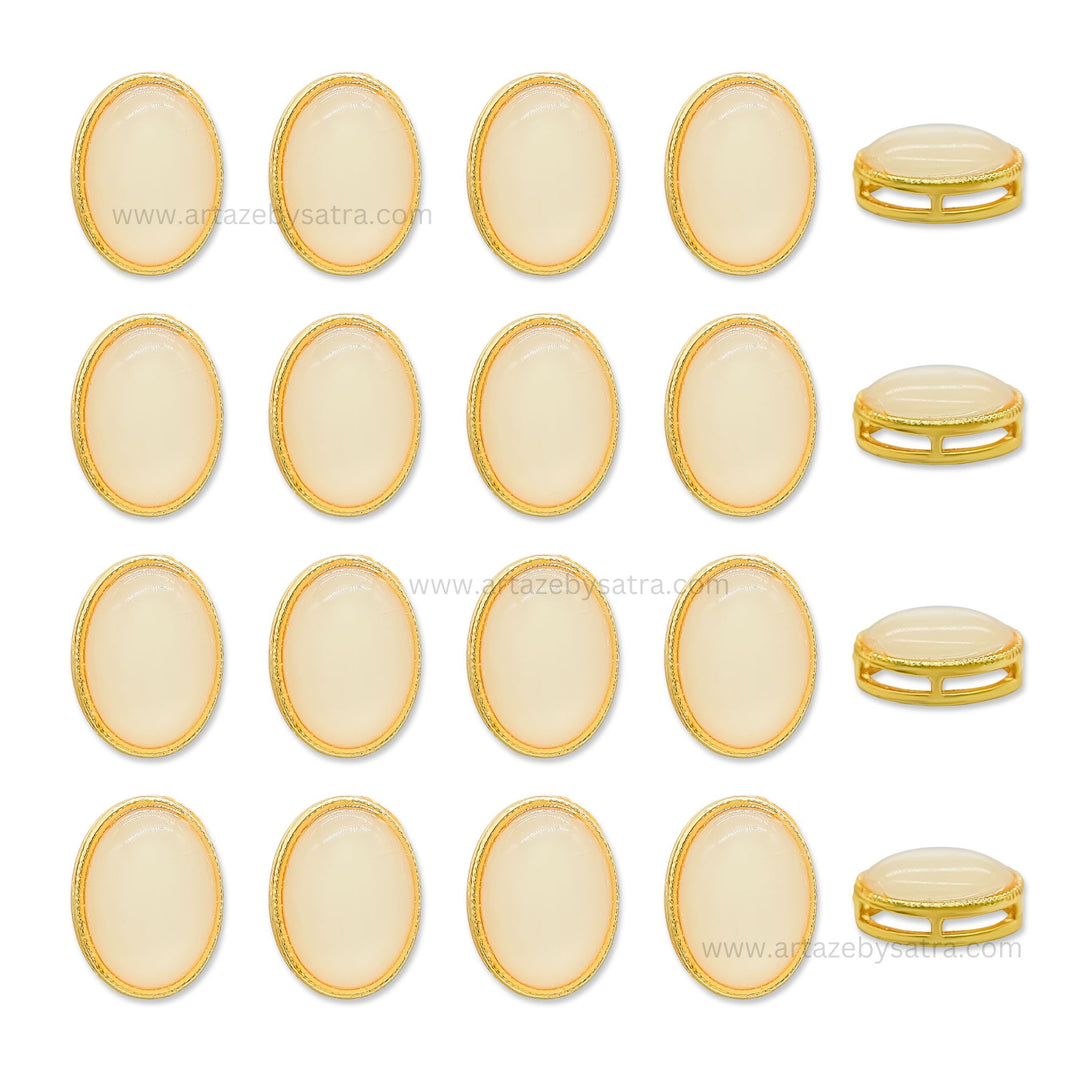 Oval Meenakari Kundan Beads | Size : 16mm | Qty : 12pcs | MK08