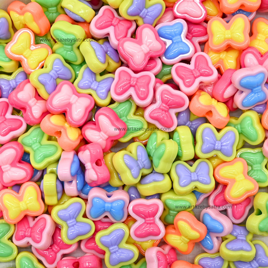Assorted Bow Plastic Beads | Size: 20mm | PB30