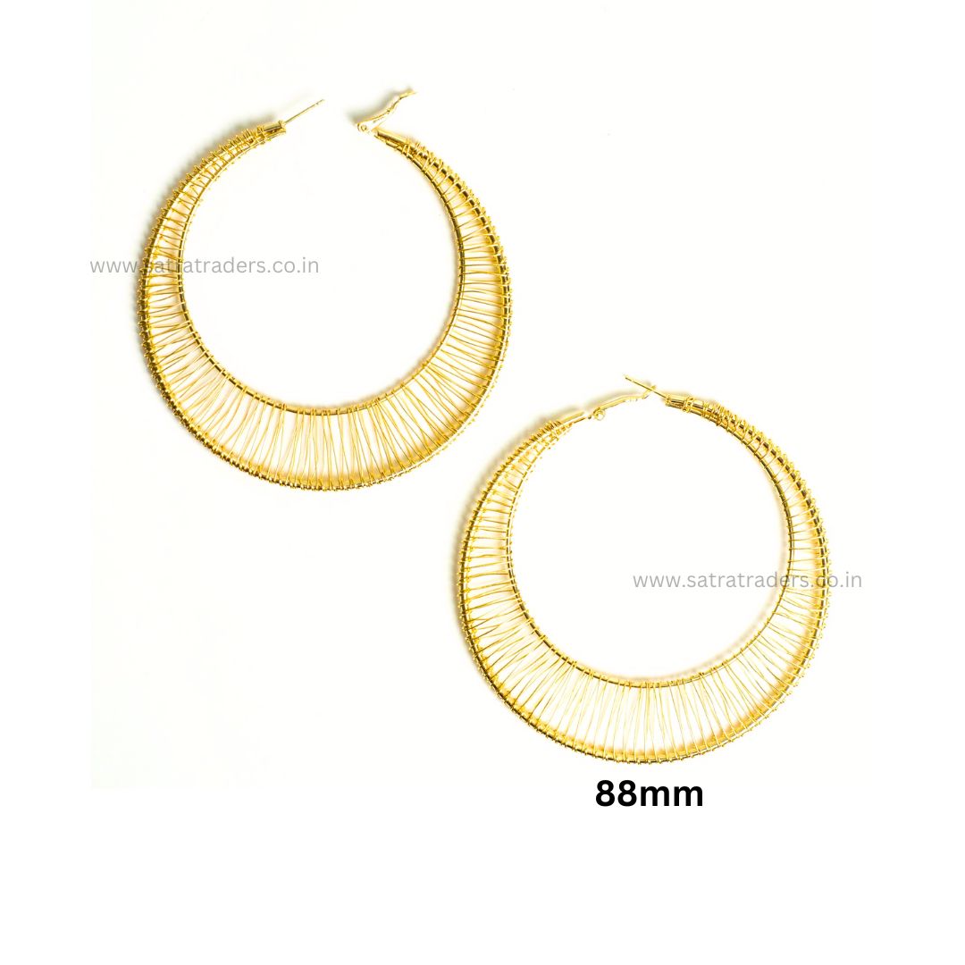 Designer Hoop Bali | Size : 88mm | 1pair | EF19
