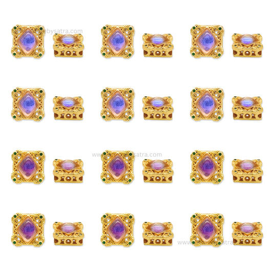 Brass Stone Beads | High Quality | Size : 12mm | Qty : 2pcs