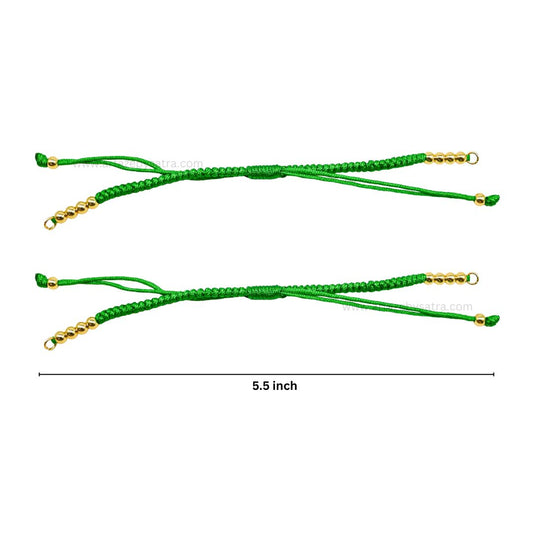 Nylon Braided Bracelet Cord with Brass Beads | Qty : 1pc | B13