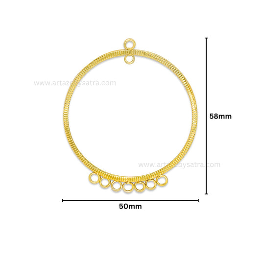 Earring Hoop 7 Naka 2 Loop | Size : 58mm | Qty : 6pcs | EF30