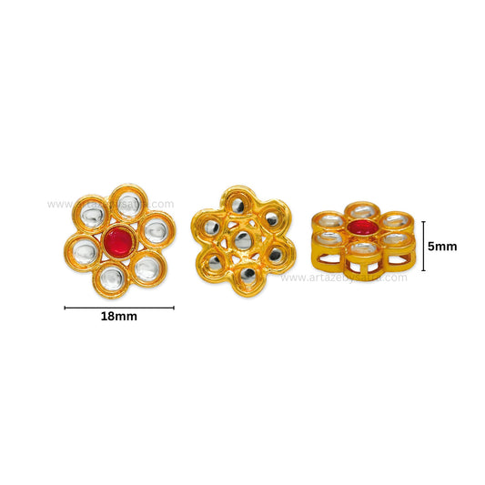 Meenakari Kundan Beads | Size : 18mm | Qty : 12pcs | MK14