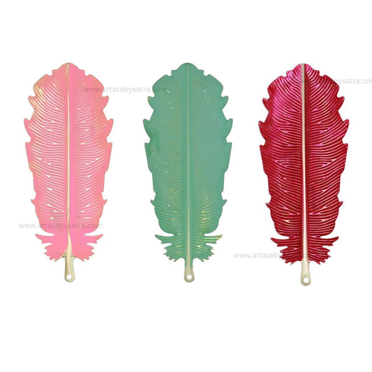 Leaf Coloured Metal Art | Size : 4.5inch | Qty : 10pcs | MA475