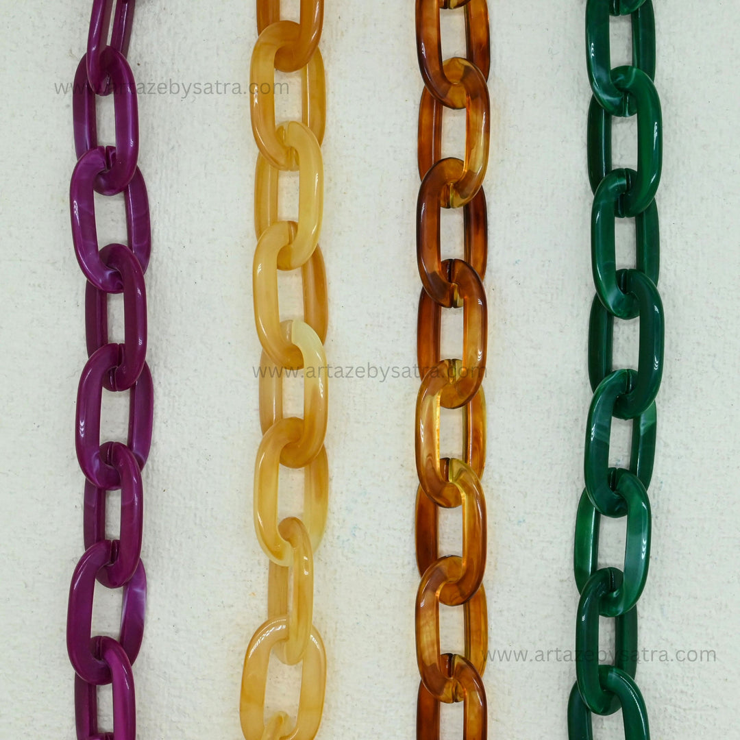 Marble Link Acrylic Chain | Size : 37mm | Qty : 1mtr | AC28
