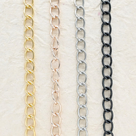 Aluminium Chain | Size : W-8mm H-12mm | Qty : 1mtr | JT-14-43-15