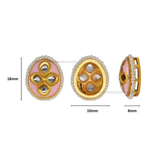 Meenakari Kundan Beads | Size : 18mm | 12pcs | C-298