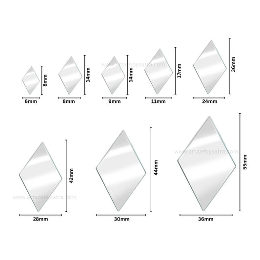 Diamond Shape Mirror | Qty : 200grms | M05