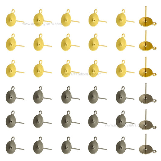 Earring Posts Studs with Ring | Qty : 100g | EF28