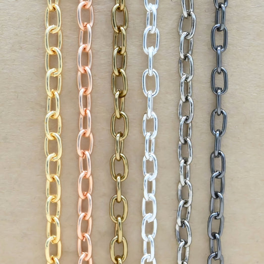 Iron Oval Chain | Size : H-6mm W-10mm | Qty : 100g | IC07