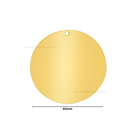 1 Loop Round Shiny Finish Metal Art | Size : 40mm | Qty : Qty : 100g | MF28