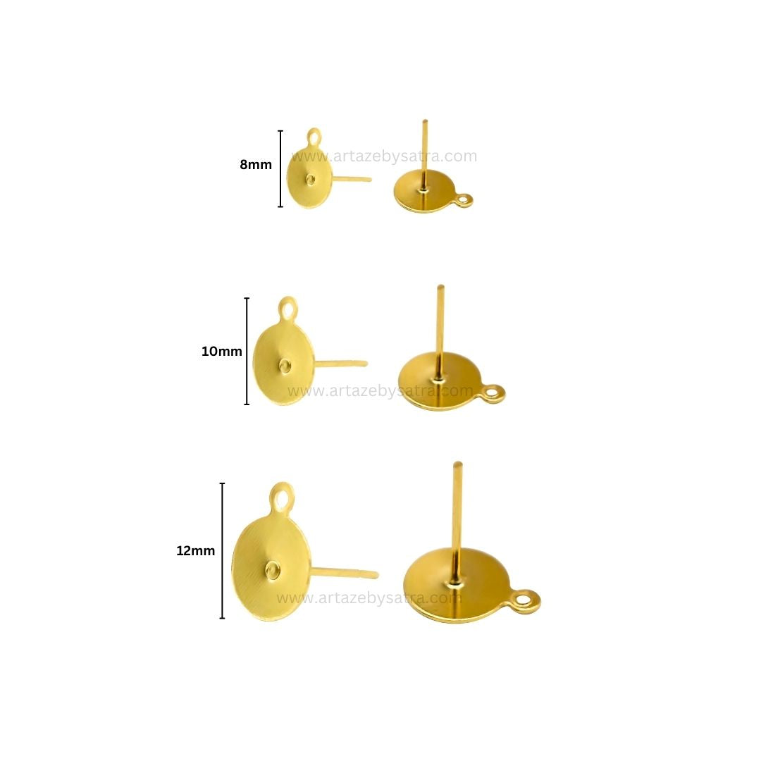 Earring Posts Studs with Ring | Qty : 100g | EF28