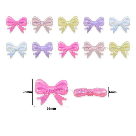 Shiny Pastel Bow Beads | Size : 23mm | PB217
