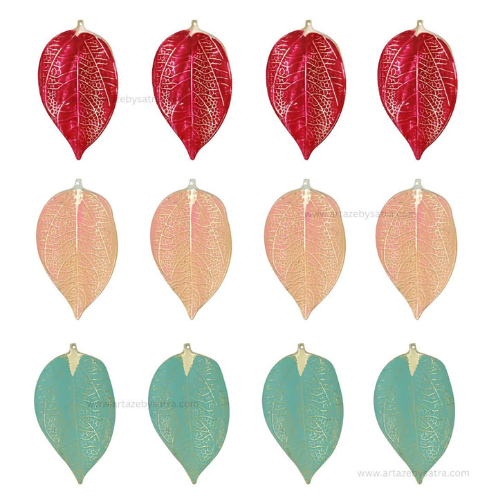 Leaf Coloured Metal Art | Size : 5,5.5inch | Qty : 4pcs | MA480