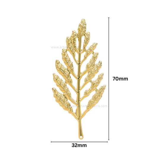 Metal art leaf | Size : 70mm | Qty : 10pcs | MA75